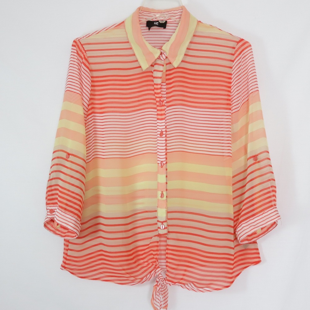 iZ Byer Sheer Button Down Top